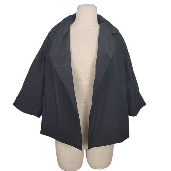 Vtg‎ Dorothee Schumacher Black Nylon Jacket Sz 3 (M) Relaxed Oversized Lagenlook - Picture 1 of 8